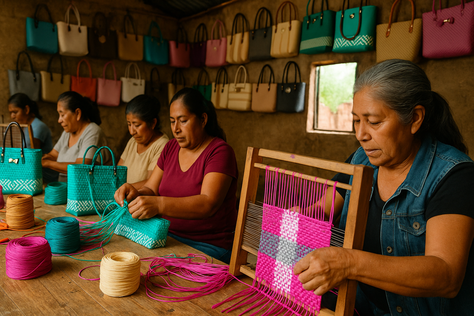 Bolsas tejidas con historia: hechas a mano por artesanas